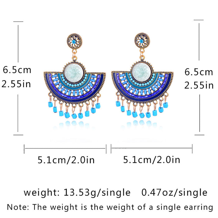 5 Pairs Lot Tassel Fan-Shape Earrings Wholesale Women Fashion Charm Jewelry