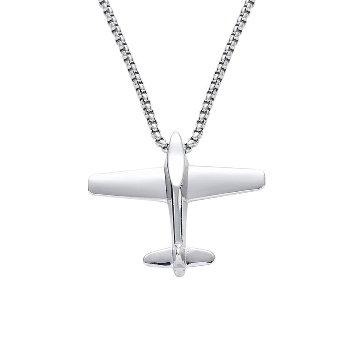 Charm Airplane Necklace Pendant Square Pearl Chain Fashion Hiphop Jewelry