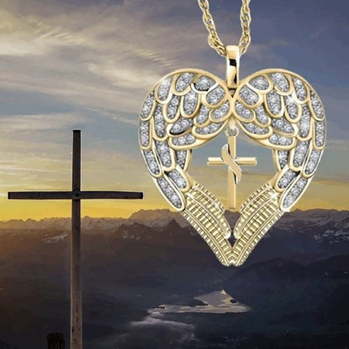 Hollow Angel Wings Necklace Pendant Angels Love Hearts Cross Fashion Jewelry