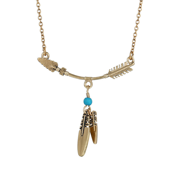 10 PCS lOT Beautiful Arrow Feather Necklace Pendant Fashion Jewelry