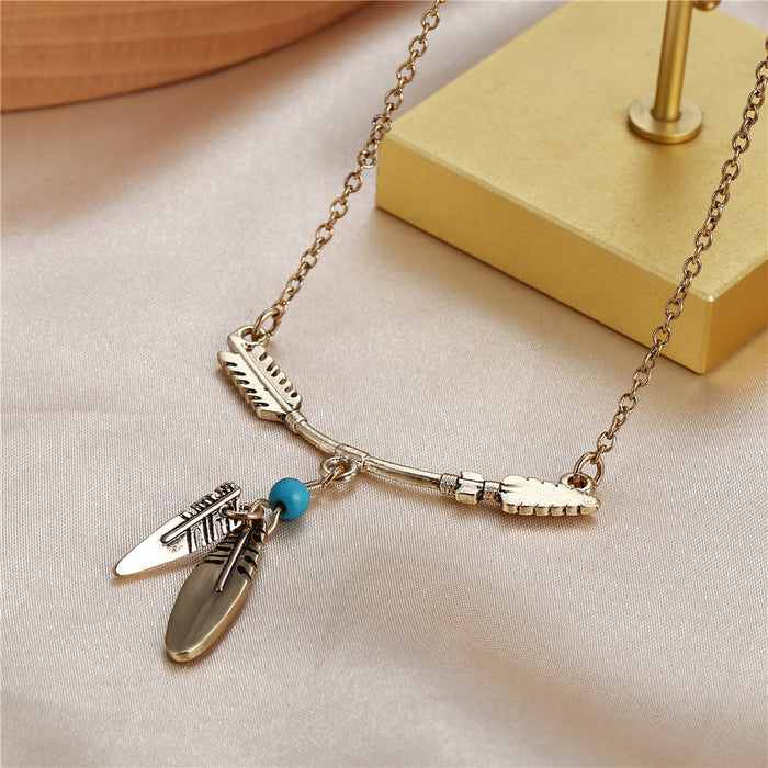 10 PCS lOT Beautiful Arrow Feather Necklace Pendant Fashion Jewelry