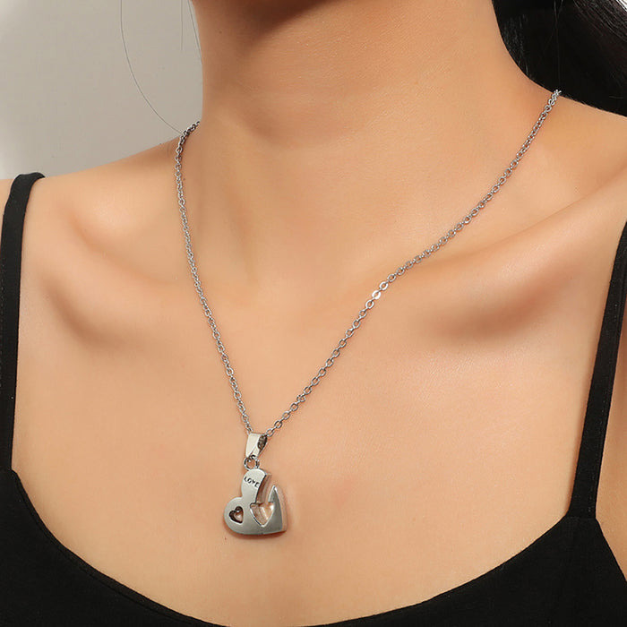 10 PCS lOT Beautiful Arrow Heart Necklace Pendant Love You Couples Jewelry