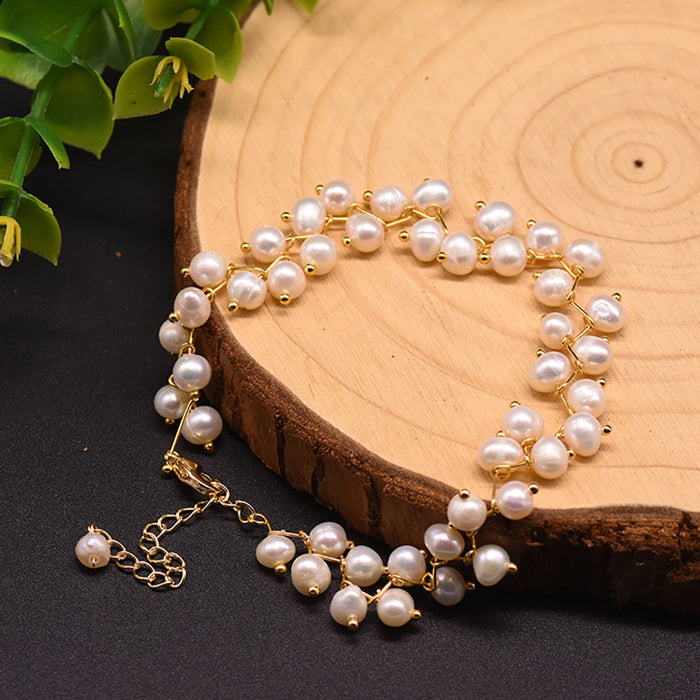 Handmade Natural Freshwater Pearl Bracelet Women Fashion Jewelry Hot Adjustable