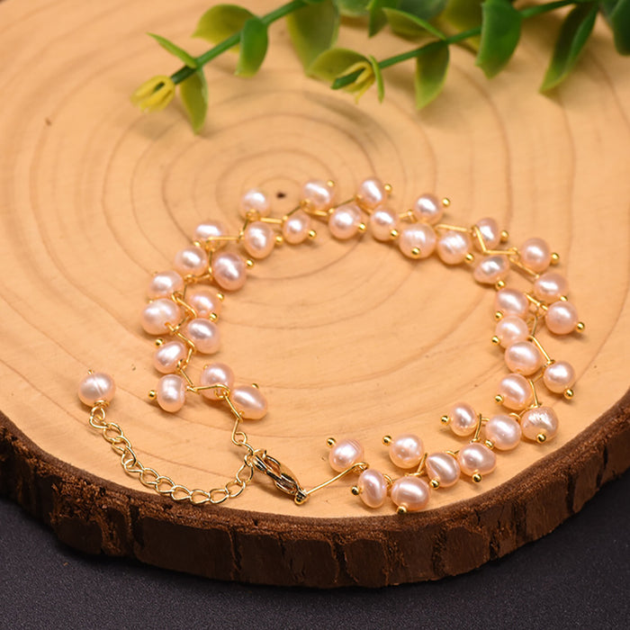 Handmade Natural Freshwater Pearl Bracelet Women Fashion Jewelry Hot Adjustable