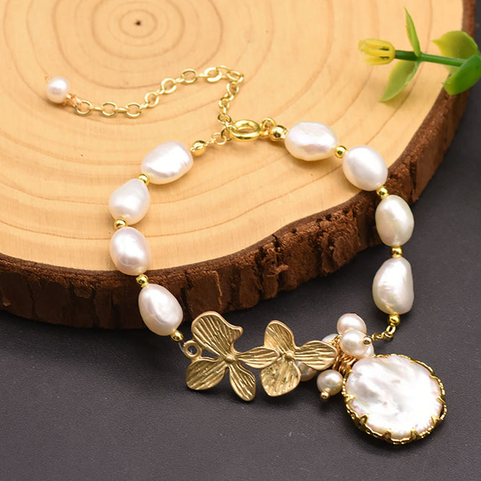 Baroque Natural Freshwater Pearl Bracelet Women Beauty Fashion Glamorous Jewelry