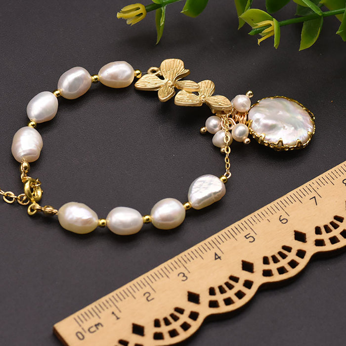 Baroque Natural Freshwater Pearl Bracelet Women Beauty Fashion Glamorous Jewelry