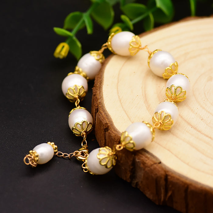 Baroque Natural Freshwater Pearl Bracelet Women Beautiful Jewelry Adjustable
