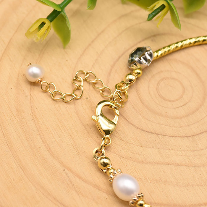 925 Silver Natural Freshwater Pearl Bracelet Woman Fashion Simple Jewelry
