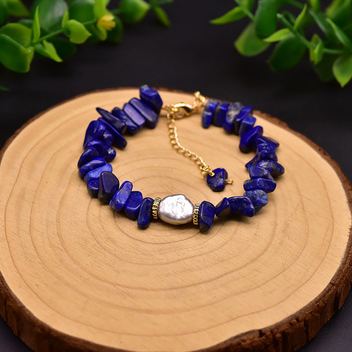 Charm Lapis lazuli Natural Freshwater Pearl Bracelet Fashion Beautiful Jewelry