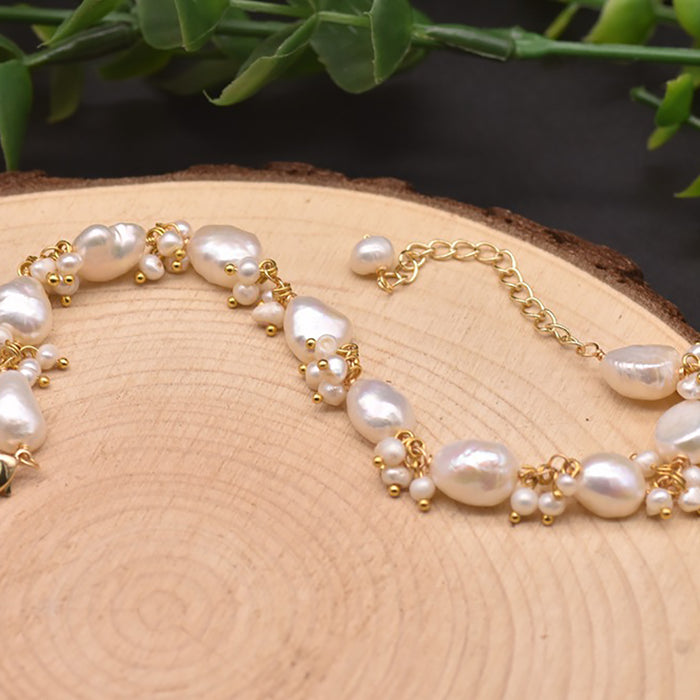 Charm Baroque Natural Freshwater Pearl Bracelet Women Fashion Beautiful Jewelry