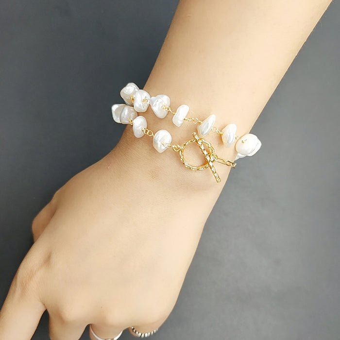 Baroque Natural Freshwater Pearl Bracelet Necklace Women Fashion Charm Jewelry