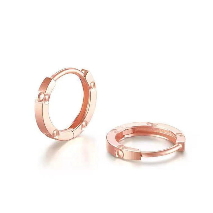 18K Solid Gold Clip-Ons Hoop Earrings Beautiful Charm Jewelry