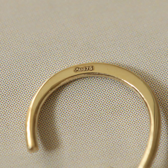 9K Solid Gold Cubic Zirconia Ear Hook Earrings Cross Charm Jewelry