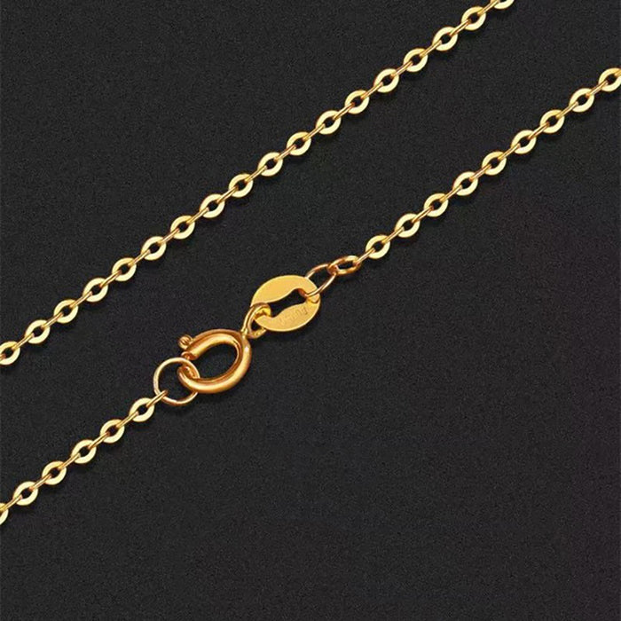 18K Solid Gold O Chain Necklace Stamped Au750 Beautiful Charm Jewelry 18"
