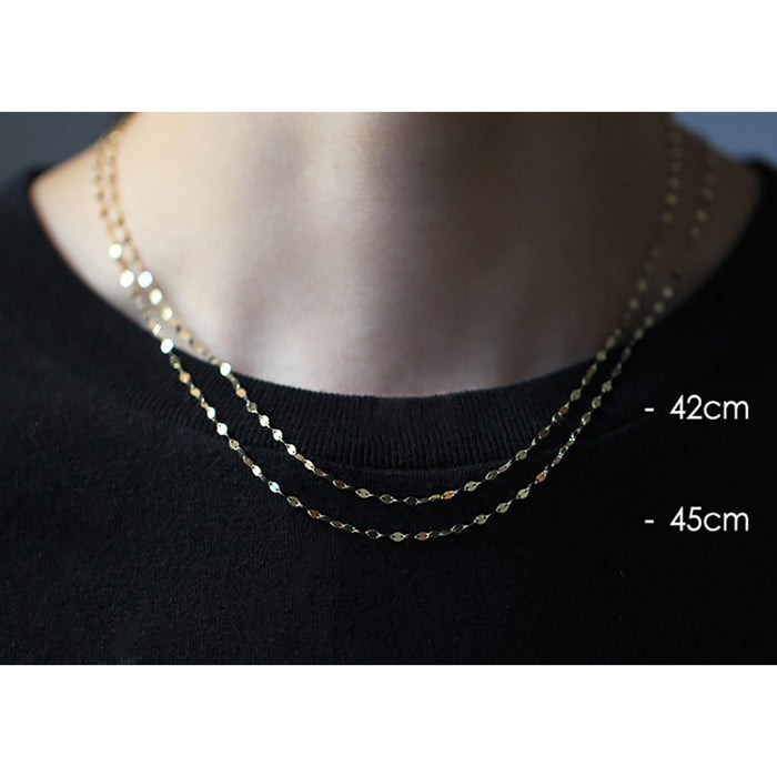 14K Solid Gold Lips Link Chain Necklace Beautiful Charm Choker Jewelry