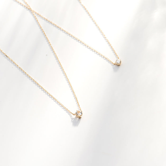 9K Solid Gold Moissanite Diamond Pendant Necklace Round Beautiful Charm Jewelry