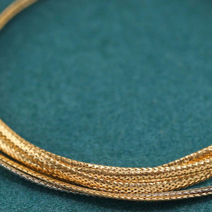 18K Solid Gold Braided Chain Necklace Beautiful Choker Jewelry Stamped Au750