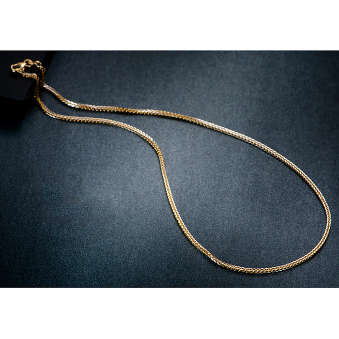 18K Solid Gold Chopin Chain Necklace 1.0mm 1.2mm 1.4mm 1.7mm Charm Jewelry 16"-24"
