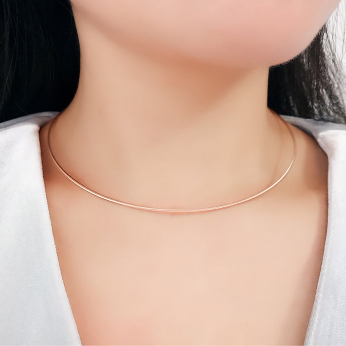 18K Solid Gold 1.3mm Single Chain Choker Necklace Charm Jewelry 16"-18"