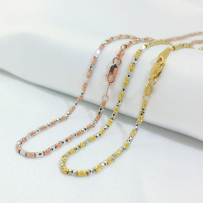18K Solid Gold 1.75mm Bead Chain Beaded Necklace Charm Jewelry 16in - 20in