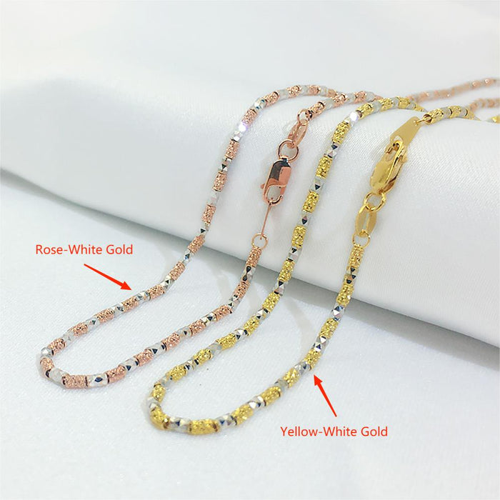 18K Solid Gold 1.75mm Bead Chain Beaded Necklace Charm Jewelry 16in - 20in