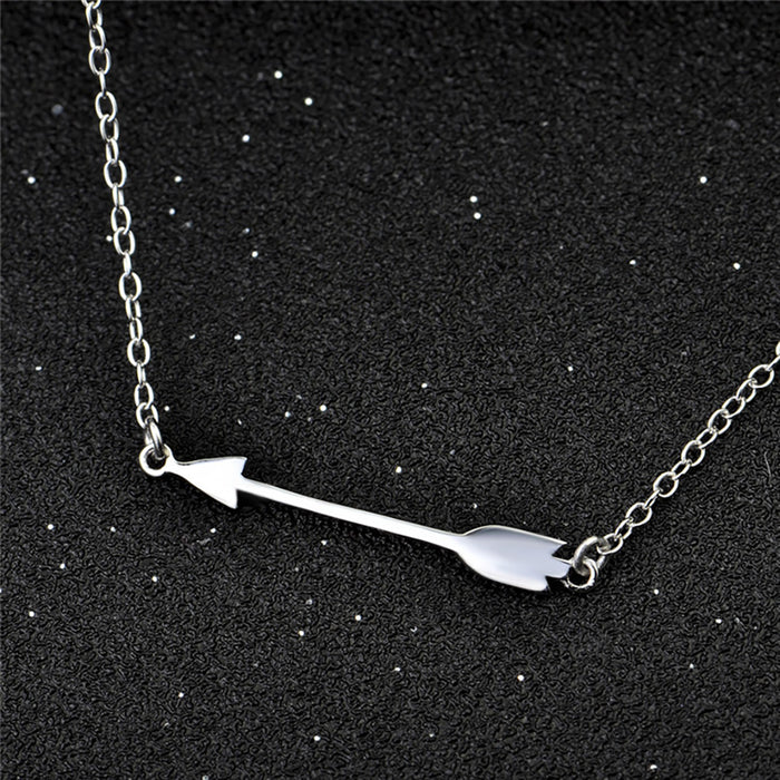 925 Sterling Silver Arrow Necklace Pendant Beautiful Fashion Jewelry