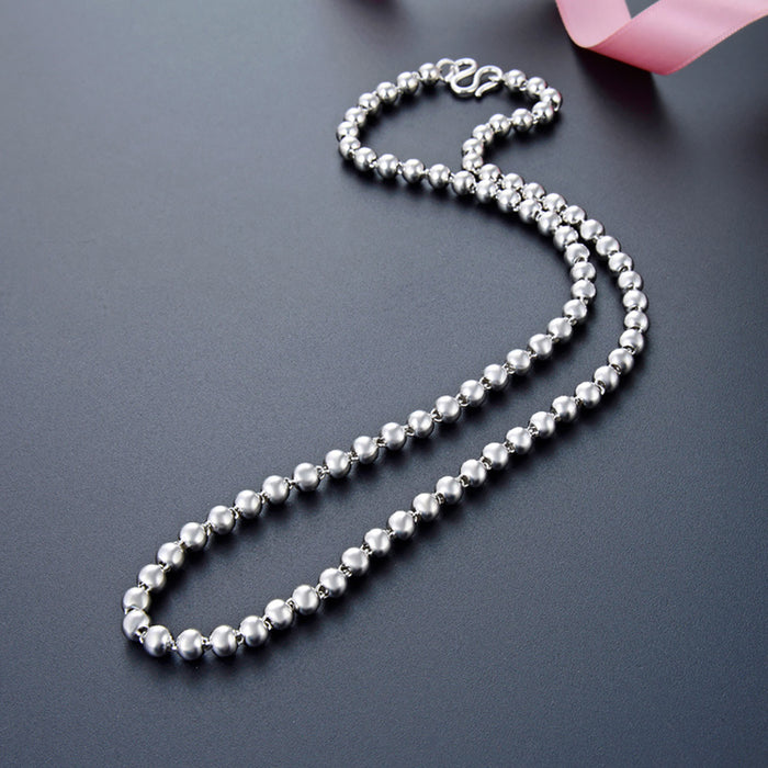 925 Sterling Silver 3.5mm 4mm 5mm Flash Bead Necklace Chain Fashion Jewelry