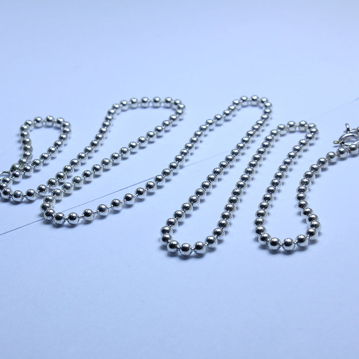 925 Sterling Silver 2mm 3mm Flash Bead Necklace Chain Fashion Jewelry 18”-28"