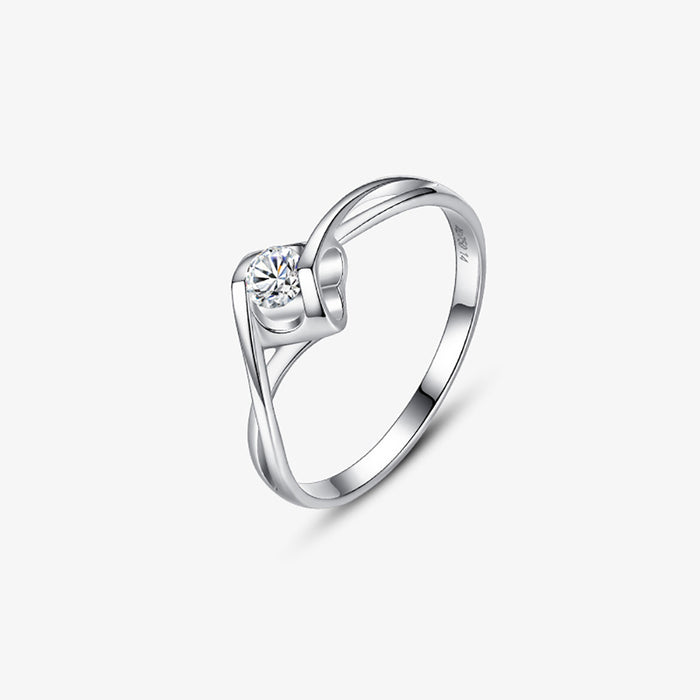 18K Solid Gold Natural Moissanite Ring Heart Charm Elegant Engagement Jewelry 5-8
