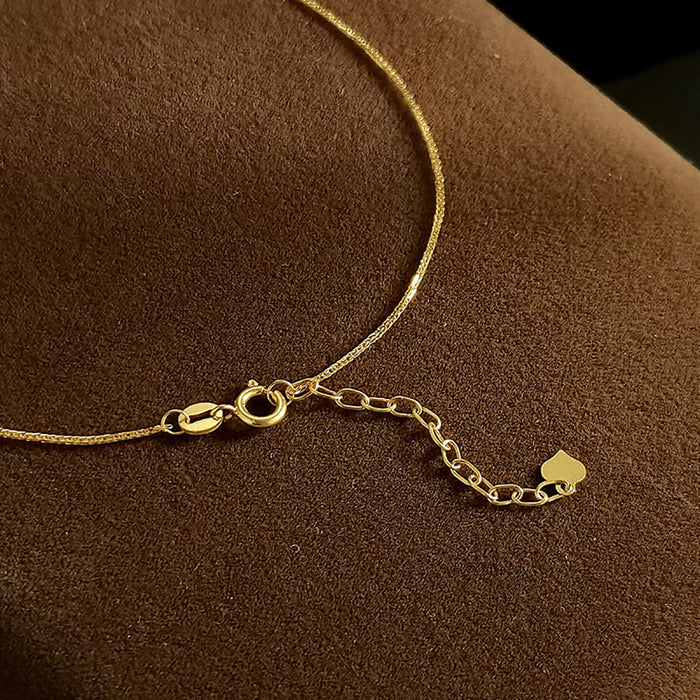 18K Solid Gold Chopin Chain Phoenix Tail Bracelet Heart Beautiful Charm Jewelry 7.1"