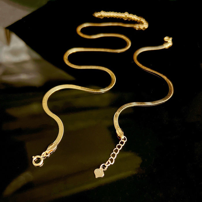 18K Solid Gold Snake Chain Bracelet Lobster Clasp Elegant Charm Jewelry 7.5 in