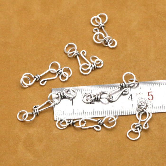 10Pcs 925 Sterling Silver S Hook Clasp Flower For Bracelet Necklace DIY Jewelry Making
