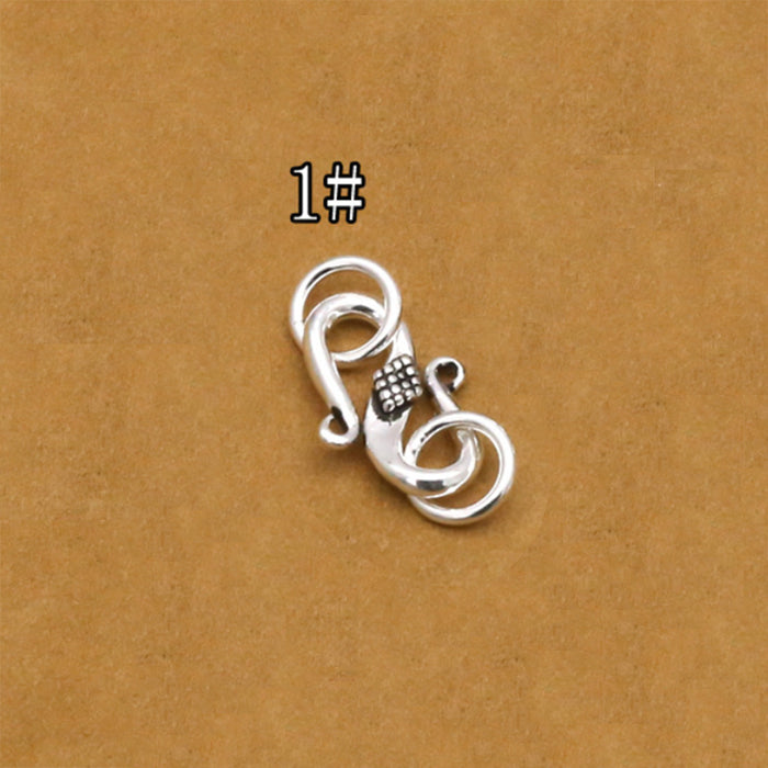 10Pcs 925 Sterling Silver S Hook Clasp Flower For Bracelet Necklace DIY Jewelry Making
