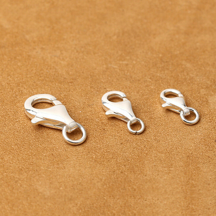 10Pcs/Set 925 Sterling Silver Lobster Clasp For Bracelet DIY Jewelry Findings Making
