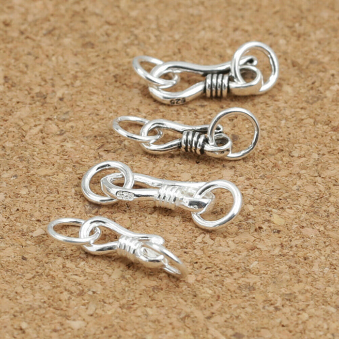 10Pcs 925 Sterling Silver Hook Clasp For Bracelet Necklace DIY Jewelry Making