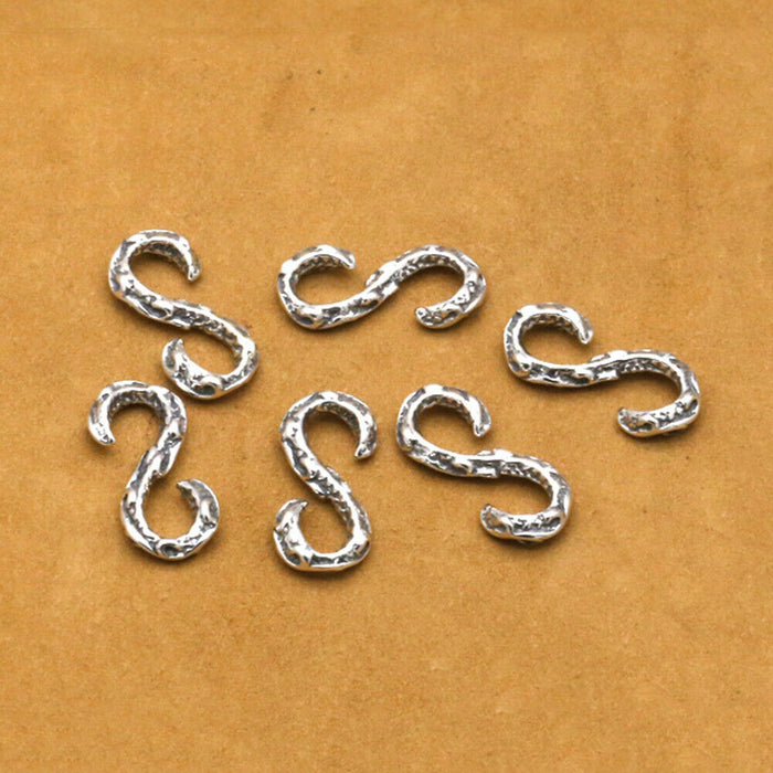 10Pcs 925 Sterling Silver S Hook Clasp For Bracelet Necklace DIY Jewelry Making Parts