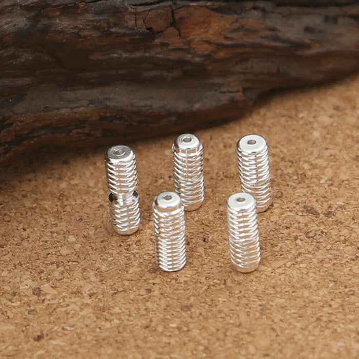 3Pcs 925 Sterling Silver Screw Jewelry Clasps For Bracelet Necklace DIY Making
