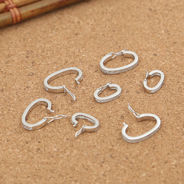 2Pcs/Set 925 Sterling Silver Micro Cubic Zirconia Clasp For Pendant Necklace DIY Jewelry Making