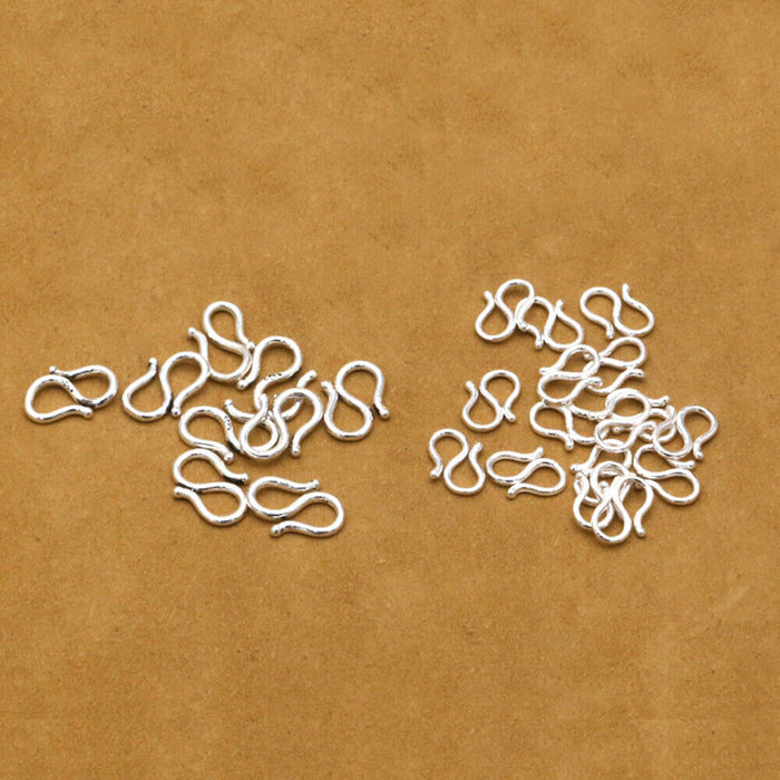 20Pcs 925 Sterling Silver S Hook Clasp For Bracelet Necklace DIY Jewelry Making