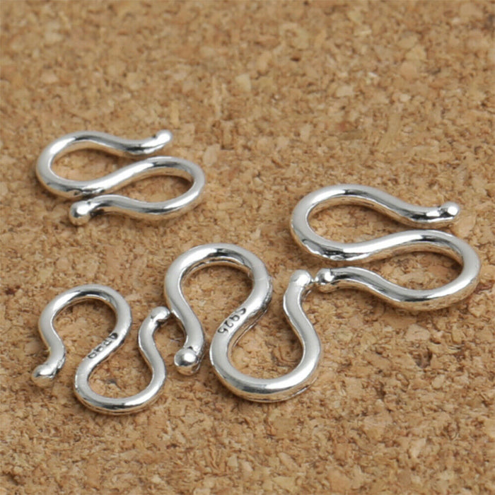 20Pcs 925 Sterling Silver S Hook Clasp For Bracelet Necklace DIY Jewelry Making