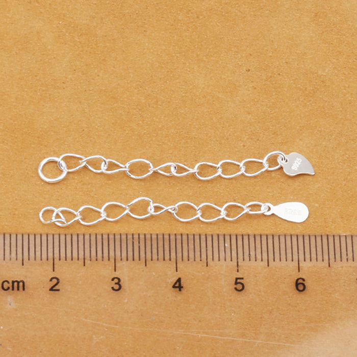 10Pc 925 Sterling Silver Bracelet Necklace DIY Extender Extension Chain 45mm