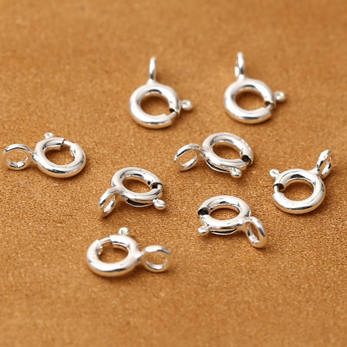 20Pcs 925 Sterling Silver Spring Ring Clasp For Bracelet Necklace DIY Jewelry Making