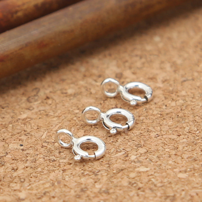 20Pcs 925 Sterling Silver Spring Ring Clasp For Bracelet Necklace DIY Jewelry Making