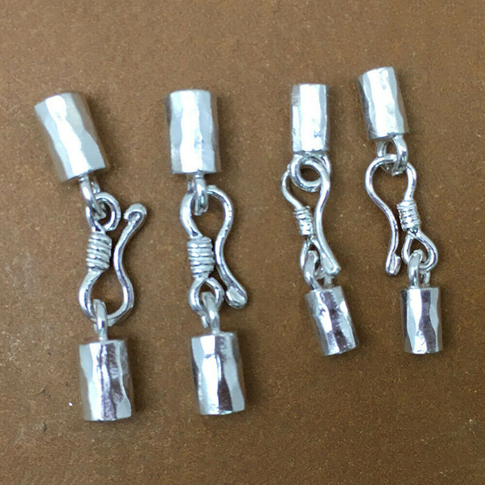 5Pcs 925 Sterling Silver DIY Clasp Connector Leather Cord End Bracelet Necklace