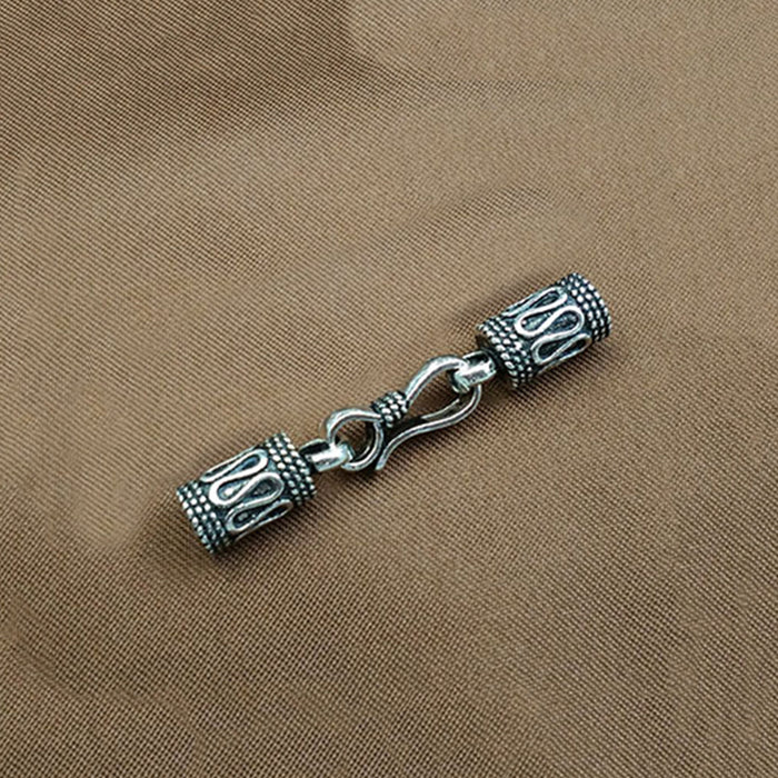 2Pcs 925 Sterling Silver DIY Clasp Connector Leather Cord End Bracelet Necklace