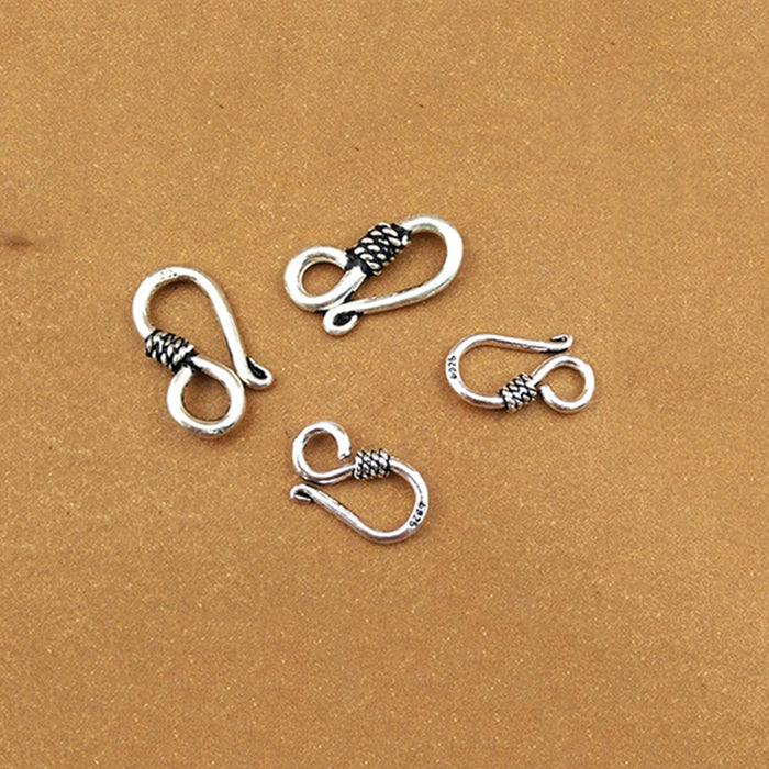 5Pcs 925 Sterling Silver S Hook Clasp For Bracelet Necklace DIY Jewelry Making Parts