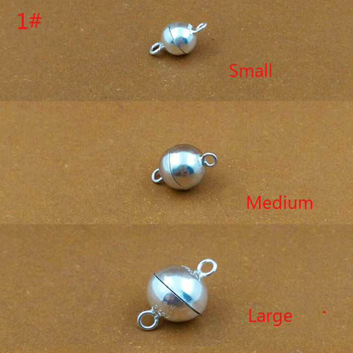 2Pcs 925 Sterling Silver Magnetic Clasp For Bracelet Necklace DIY Jewelry