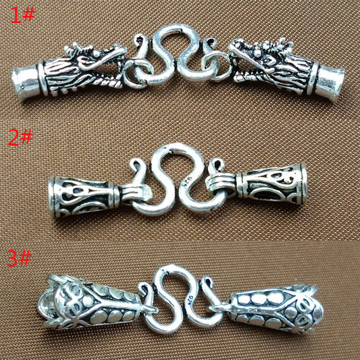 2Pcs 925 Sterling Silver W Hook Clasp Connector For Bracelet Necklace DIY Making