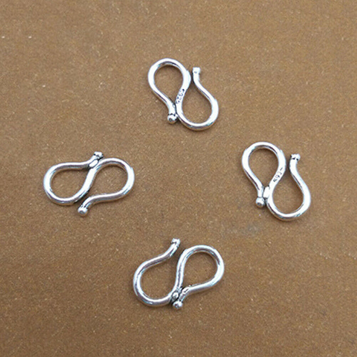 10Pcs 925 Sterling Silver S Hook Clasp Bracelet Necklace DIY Jewelry Making Parts
