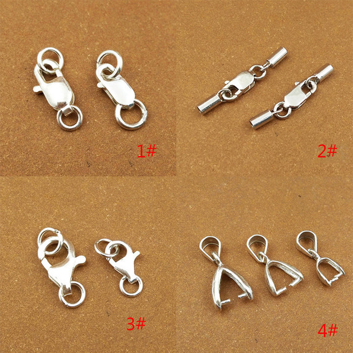 10Pcs 925 Sterling Silver Lobster Clasp Claw Jump Ring DIY Jewelry Making Parts